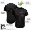Maxcorners Custom Black Black-Light Blue Authentic Baseball Jersey LM2605