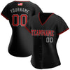 Maxcorners Custom Black Red-Gray Authentic American Flag Fashion Baseball Jersey LM2605
