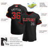 Maxcorners Custom Black Red-Gray Authentic American Flag Fashion Baseball Jersey LM2605