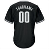 Maxcorners Custom Black White Authentic Throwback Rib-Knit Baseball Jersey Shirt LM2605