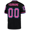 Maxcorners Custom Black Pink-Powder Blue Mesh Authentic Throwback Football Jersey LM2605
