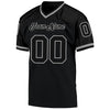 Maxcorners Custom Black Black-Gray Mesh Authentic Throwback Football Jersey LM2605