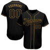 Maxcorners Custom Black Black-Old Gold Authentic Baseball Jersey LM2605