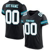 Maxcorners Custom Black White-Teal Mesh Authentic Football Jersey LM2605
