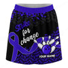 Maxcorners Customized Bowling Trouser Skirts With Shorts Underneath, Bowling Ribbon Strike For Change With Pockets