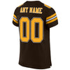Maxcorners Custom Brown Gold-White Mesh Authentic Football Jersey LM2605