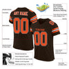 Maxcorners Custom Brown Orange-White Mesh Authentic Classic Football Jersey LM2605