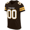 Maxcorners Custom Brown White-Gold Mesh Authentic Football Jersey LM2605
