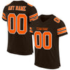 Maxcorners Custom Brown Orange-White Mesh Authentic Football Jersey LM2605