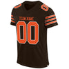 Maxcorners Custom Brown Orange-White Mesh Authentic Game Day Football Jersey LM2605