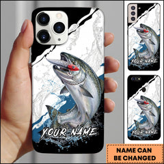 Maxcorners Chinook Fishing Topwater Lure Splash Art Black White Personalized Name Phone Case