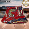 Maxcorners Fishing Green Camo Fishing Adventure with Bold Splash Personalized Name 3D Bucket Hat (13 Fish Species)