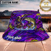 Maxcorners Fishing Neon Skull Angler Water Splash Personalized 3D Bucket Hat (13 Fish Species)