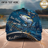 Maxcorners Fishing Heartbeat Hook Pattern Multiple Options Personalized Name 3D Cap (12 Fish Species)