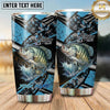 Maxcorners Fishing Tumbler Black Aqua Geometric Grunge Design Personalized Name Tumbler (13 Species)