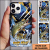 Maxcorners Blue Gold Paint Splash Personalized Name Phone Case (13 Fish Species)