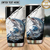 Maxcorners Fishing Tumbler Black White Lightning Crack Design Personalized Name Tumbler (13 Species)