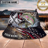 Maxcorners Fishing American Flag Lightning Metal Scale Personalized 3D Bucket Hat (13 Fish Species)