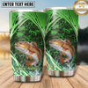 Maxcorners Fishing Tumbler Emerald Green Swoosh Honeycomb Design Personalized Name Tumbler (13 Species)