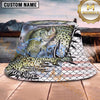 Maxcorners Fishing Torn Scale Water Splash Graphic Personalized 3D Bucket Hat (13 Fish Species)