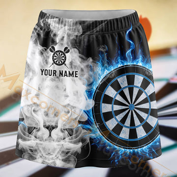 Maxcorners Darts Black White Smoke Dartboard Personalized 3D Skort, Skirts With Shorts