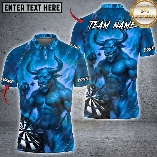 Maxcorners Darts Muscular Minotaur Energy Design Multiple Options Personalized Name, Team Name 3D Shirt