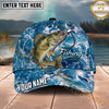 Maxcorners Fishing Blue Water Foam Lure Quote Personalized Name 3D Cap (12 Fish Species)