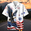 Maxcorners Personalized 100 Years of Route 66 & America 250th Anniversary Classic Red Mustang Patriotic White Hawaiian Shirt - Custom Photo Car Aloha Shirts Ver 2