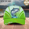 Maxcorners Fishing Cap Green Honeycomb Water Splash Personalized Name 3D Cap (12 Fish Species)