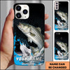 Maxcorners Black Blue Hexagon Water Splash Personalized Name Phone Case (13 Fish Species)