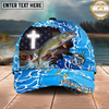 Maxcorners Fishing Christian Outdoorsman American Custom Name Personalized Cap (11 Fish Species)