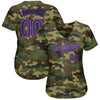 Maxcorners Custom Camo Purple-Black Authentic Salute To Service Baseball Jersey LM2605