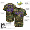 Maxcorners Custom Camo Purple-Black Authentic Salute To Service Baseball Jersey LM2605