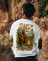 Maxcorners Life Is Better With A Beer And A Campfire Bigfoot All Over Print LM1601