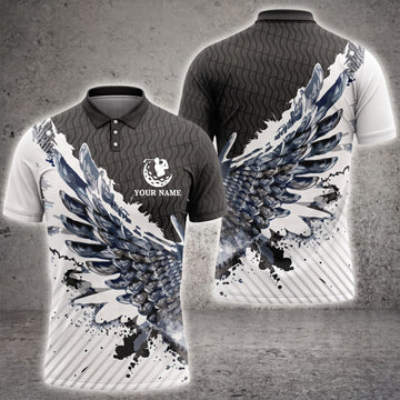 Maxcorners Wings of the Fairway 3D Golf Personalized Name Polo