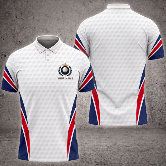 Maxcorners Royal Fairway Legacy 3D Golf Personalized Name Polo Shirts