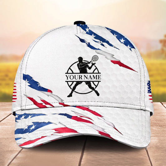 Maxcorners Freedom & Forehand 3D Tennis Personalized Name Cap