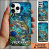 Maxcorners Fishing Vibrant Aqua Coral Reef Customized Name 3D Cap