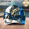 Maxcorners Fishing Blue Tribal Swirl Personalized Name 3D Shirt (13 Fish Species)