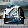 Maxcorners Fishing Blue Flame Sport Pattern Personalized Name 3D Cap (11 Breeds)
