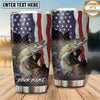 Maxcorners Fishing Tumbler Vertical American Flag Landscape Design Personalized Name Tumbler (13 Species)