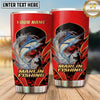 Maxcorners Fishing Tumbler Red Black Fiery Action Design Personalized Name Tumbler (13 Species)