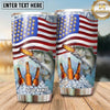 Maxcorners Fishing Tumbler American Flag Beer Bottle Design Personalized Name Tumbler (13 Species)