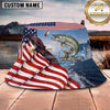 Maxcorners Fishing Epic Sunset Skeleton Angler with Dramatic Scene Personalized Name 3D Bucket Hat (13 Fish Species)