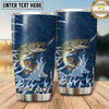 Maxcorners Fishing Tumbler Navy Blue Flame Splash Design Personalized Name Tumbler (13 Species)