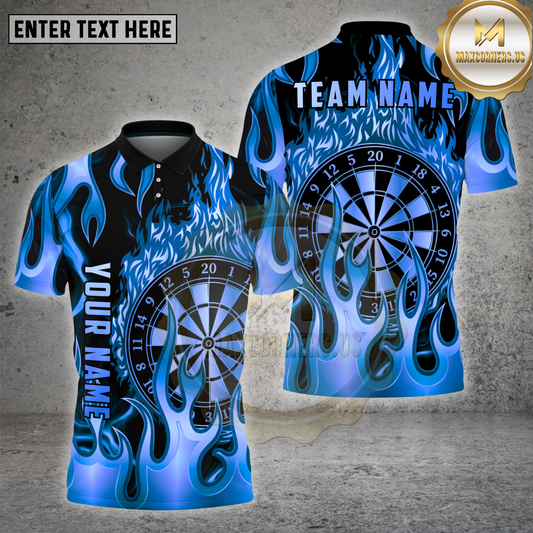 Maxcorners Darts Golden Flame Dartboard Multicolor Options Personalized Name, Team Name 3D Shirt (4 Colors)