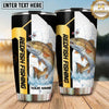 Maxcorners Fishing Tumbler Yellow Black Sport Stripe Design Personalized Name Tumbler (13 Species)