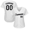 Maxcorners Custom White Black Pinstripe Black-Gray Baseball Jersey LM2605