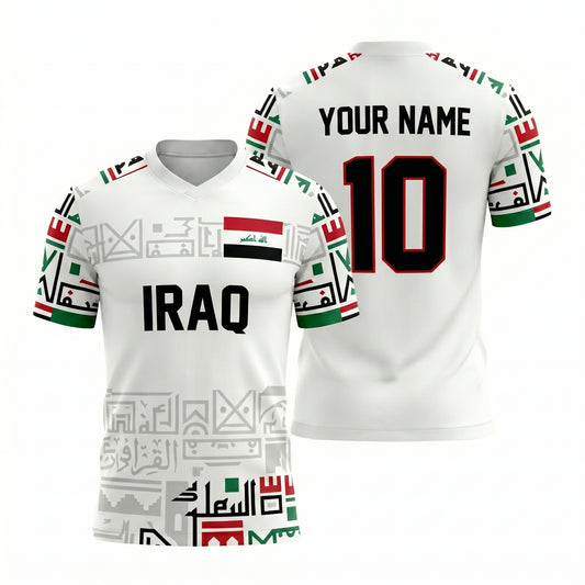 Maxcorners Iraq Soccer Lover Personalized 3D Fan Jersey Custom Football T Shirt