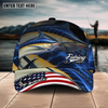 Maxcorners Fishing Fishing Make Me Happy Skinfish Flag Of US Sport Pattern Personalized Name 3D Cap (11 Breeds)